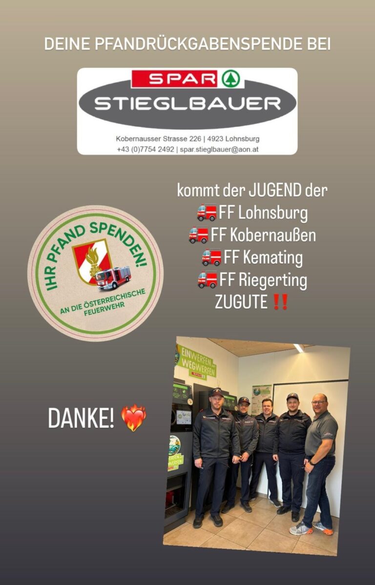 Spende der Pfandrückgabe bei SPAR Stieglbauer